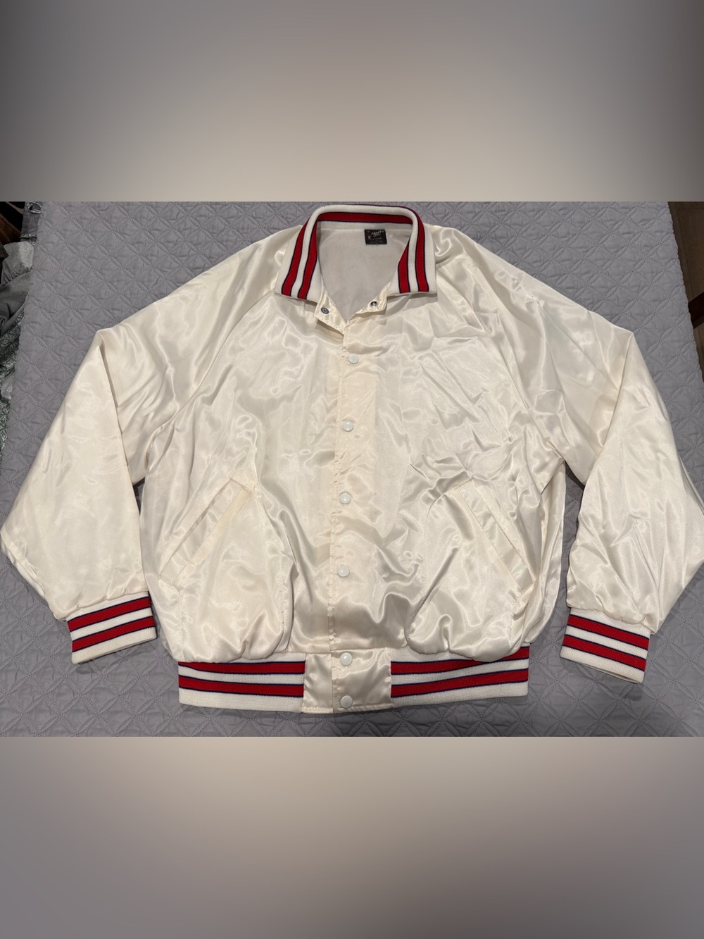 Vtg Late 70’s Early 80’s Bucket Of Blood Saloon Men’s XL White Satin Jacket USA